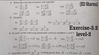 RD Sharma Solutions for Class 9 Maths Chapter 3 Rationalisation Ex 32 Q1 to Q8 [upl. by Esiocnarf678]