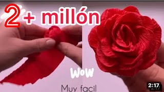 Como haces flores de papel crepe San Valentín [upl. by Gobert]