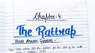 The Rattrap  Class 12 English Chapter 4 Handwritten Question Answer 💙 Class11and12th [upl. by Estey201]