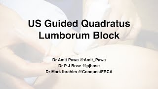 LSORA Ultrasound Guided Quadratus Lumborum Block Tutorial [upl. by Anaeco]