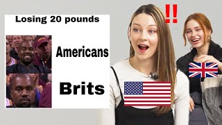 American and British react to USA vs UK meme [upl. by Drhcir]