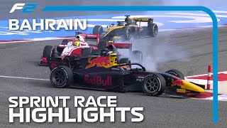 F2 Sprint Race Highlights  2020 Bahrain Grand Prix [upl. by Qifar]