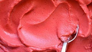 5Minute Healthy Strawberry Frozen Yogurt [upl. by Radferd300]