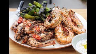 Andrew Zimmern Cooks Grilled Shrimp [upl. by Atnoid]