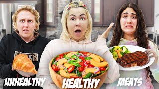 100 CALORIES CHALLENGE Unhealthy vs healthy vs Meats [upl. by Syxela648]