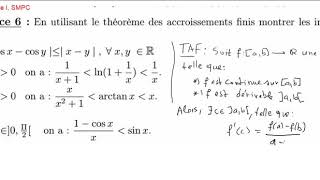 Théorème des accroissements finis Ex6 q1 Série II de TD danalyse I SMPC [upl. by Yekcaj218]