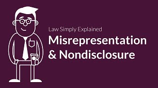 Misrepresentation and Nondisclosure  Contracts  Defenses amp Excuses [upl. by Tadashi]