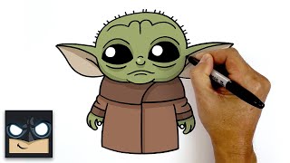 How To Draw Baby Yoda  The Mandalorian [upl. by Idnek]