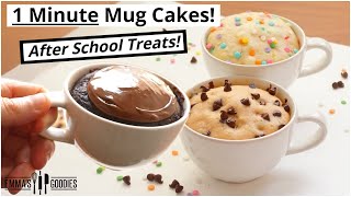 1 Minute Microwave Mug Cake Recipes  3 Back To School Treats [upl. by Olivia53]