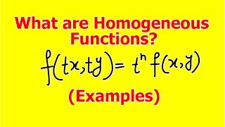 Homogeneous Functions fully Explained with Examples [upl. by Keating]