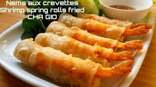 RECETTE NEMS AUX CREVETTES  NEMS VIETNAMESE SPRING ROLLS  365 recipe cooking [upl. by Bound]