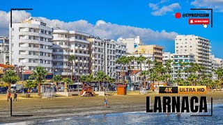 Larnaca city Cyprus 4K Walking Tour  January 2025 [upl. by Ennovyhc]