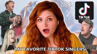 Reacting To My Favorite Tiktok Singers I Vocal Coach Reacts [upl. by Low]