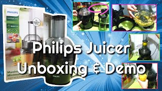 Philips HR 185670 Centrifugal Juicer Viva Collection UNBOXING amp DEMO [upl. by Haididej]