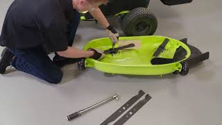 How To Install Riding Mower Blades [upl. by Addi]