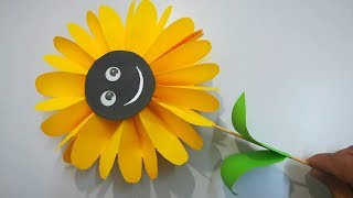 Flor de papel de girasol para niños  Origami  How to Make Sunflower Paper [upl. by Mutat]