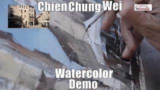 Chien Chung Wei Watercolor Demo in Besalú Spainipad 簡忠威水彩畫示範 [upl. by Leuqar]