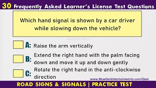 30 Frequently Asked Learners License Test Questions  RTO Exam Practice  Road Signs  India  LLR [upl. by Atokad]