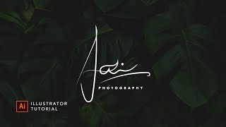 how to make photography signature  Illustrator Tutorial [upl. by Nawd]