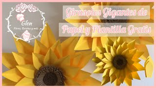 Girasoles Gigantes de Papel  Plantilla Gratis  Fáciles 🌻 [upl. by Avrom]