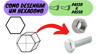 Desenho Técnico  Como desenhar um hexágono Sextavado [upl. by Iek]