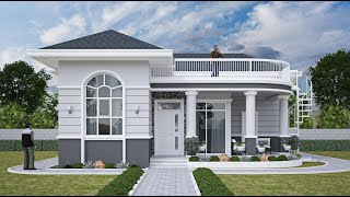 BUNGALOW HOUSE DESIGN  2 BEDROOM  100 SQM  1076 SQFT [upl. by Ennaisoj379]