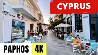 PAPHOS CYPRUS 🇨🇾 4K Ultra HD — Old City Centre — Walking Tour [upl. by Elinore278]