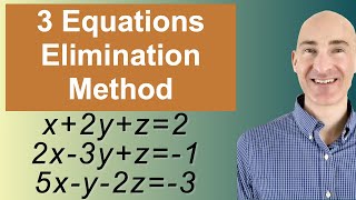 Solving Systems of 3 Equations Elimination [upl. by Ennairol945]