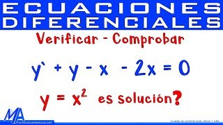 Verificar o comprobar la solución de una Ecuación Diferencial  Ejemplo 1 [upl. by Asilim]