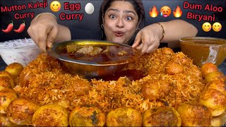 SPICY MUTTON KALEJI CURRY WITH DUM ALOO BIRYANI AND SPICY EGG CURRY  ASMR EATING MUKBANG [upl. by Nyllaf622]