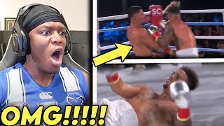 AnEsonGib BRUTALLY Knocks Out Austin McBroom  KSI REACTS [upl. by Nalek322]