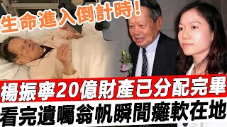 百岁杨振宁入院抢救，生命进入倒计时！20亿财产已分配完毕，看完遗嘱翁帆瞬间瘫软在地，万万没想到他真的这么做了！星娛樂 [upl. by Yenitirb]