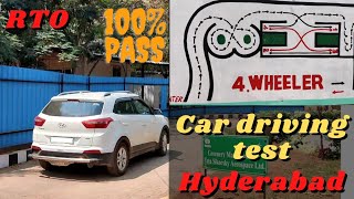 RTO  Car Driving licence Test  Track  Hyderabad  Full video [upl. by Ynohtnakram882]