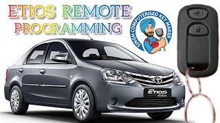 Toyota etios remote matching programming Toyota Etios ka remote matching kaise karen [upl. by Namhcan]