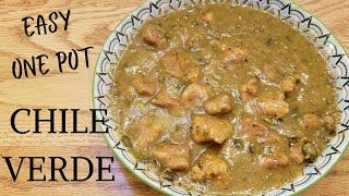 EASY ONE POT CHILE VERDE RECIPE  no fresh tomatillos required  chileverde mexicanfood [upl. by Enahs]