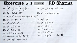 RD Sharma Class 9 Maths Chapter 5 Factorisation of Algebraic Expressions Ex 51 Q18 to Q35 Solutions [upl. by Griff]