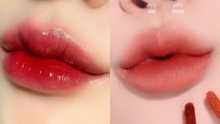 Best Korean Lipstick Tutorial Compilation 🥀🔥How to do Korean Gradient Lips For beginners [upl. by Moffat]