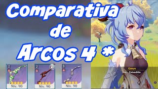 COMPARATIVA DE ARCOS 4 ESTRELLAS PARA GANYU  Genshin Impact [upl. by Zulaledairam181]