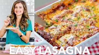 Beef Lasagna Recipe  Easy Dinner   Natashas Kitchen [upl. by Onibas441]