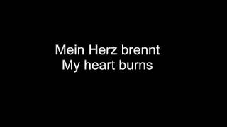 Rammstein Mein Herz Brennt Lyrics Eng [upl. by Lobel]