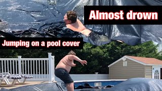 FAT KID jumps on POOL COVER [upl. by Iccir264]