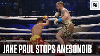 Jake Paul Defeats AnEsonGib Via FirstRound Stoppage [upl. by Alebasi]