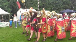 Roman Reenactment at the Amphitheatre in Caerleon Marching In [upl. by Kelcey]