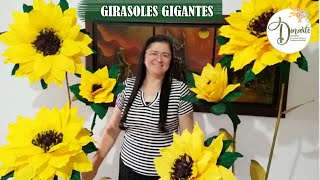 🖌Como hacer Girasoles Gigantes🌻  Dinarte con Dina Castaño [upl. by Hnacogn]