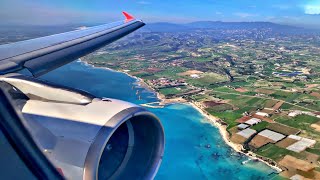 Lauda Airbus A320 SCENIC Approach amp Landing at Larnaca Airport  iPhone 12 Pro 4K  Hard Landing [upl. by Oech]