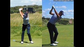 Justin Thomas golf swing  Long Iron faceon amp downtheline July 2017 [upl. by Diehl]