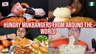 HUNGRY mukbangers from around the WORLD [upl. by Adlitam]