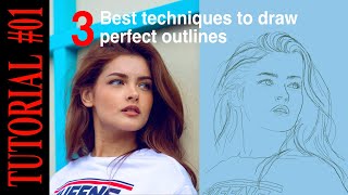 How to draw accurately from reference image  Perfect Outlines  Accurate Drawing Tutorial [upl. by Sartin687]