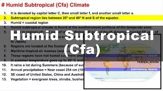 Koppen Scheme  Humid Subtropical Cfa  UPSC IAS Geography [upl. by Buchanan]