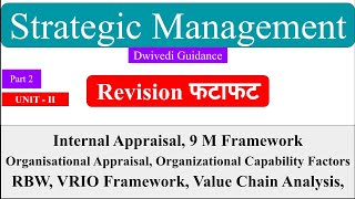 4  Strategic management  Internal Appraisal VRIO RBV Valu chain Analysis 9 M Framework [upl. by Hersh]